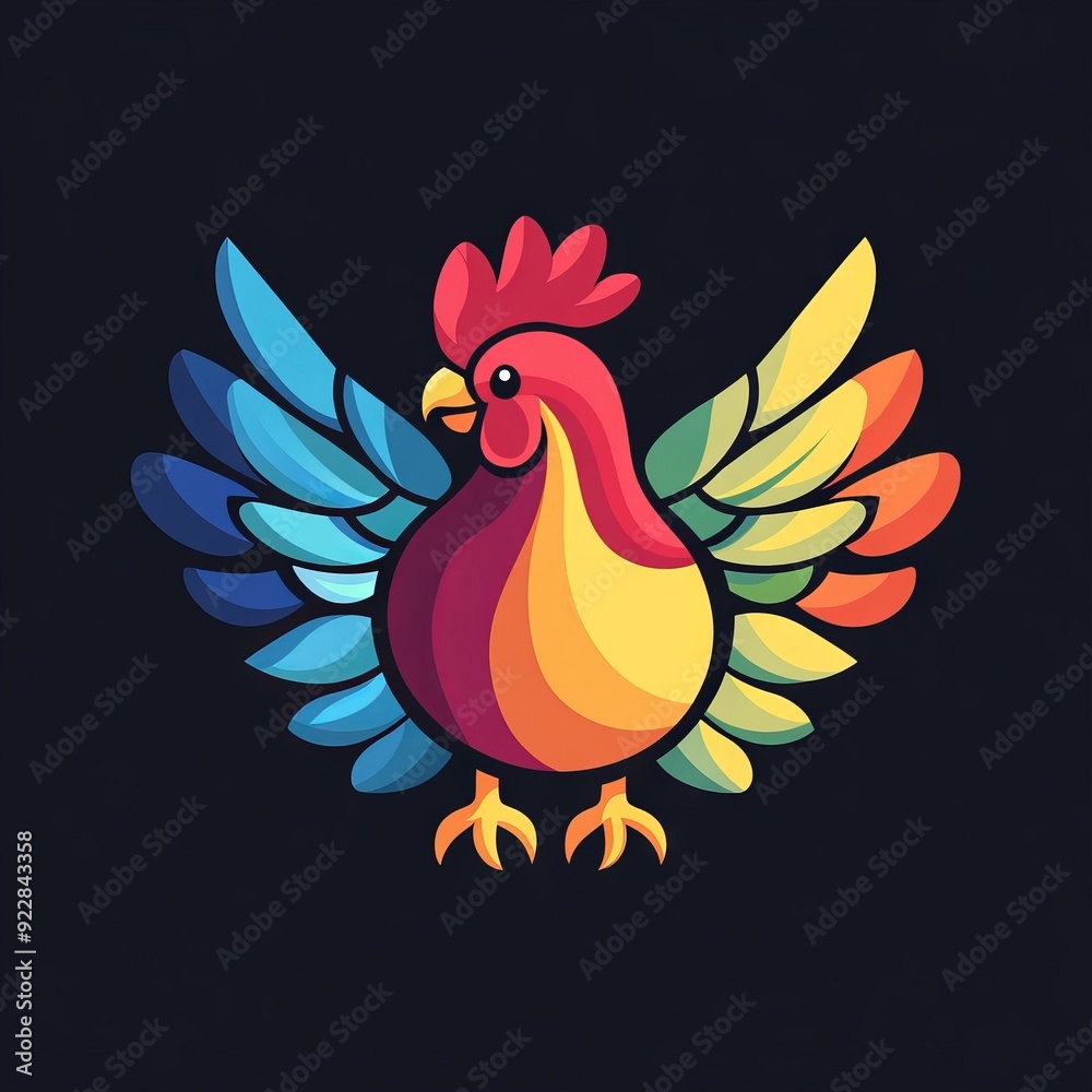 Obraz premium vector colorful chicken logo 