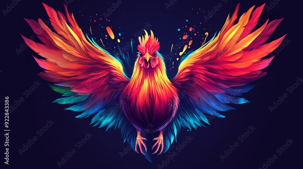 Fototapeta premium vector colorful chicken logo
