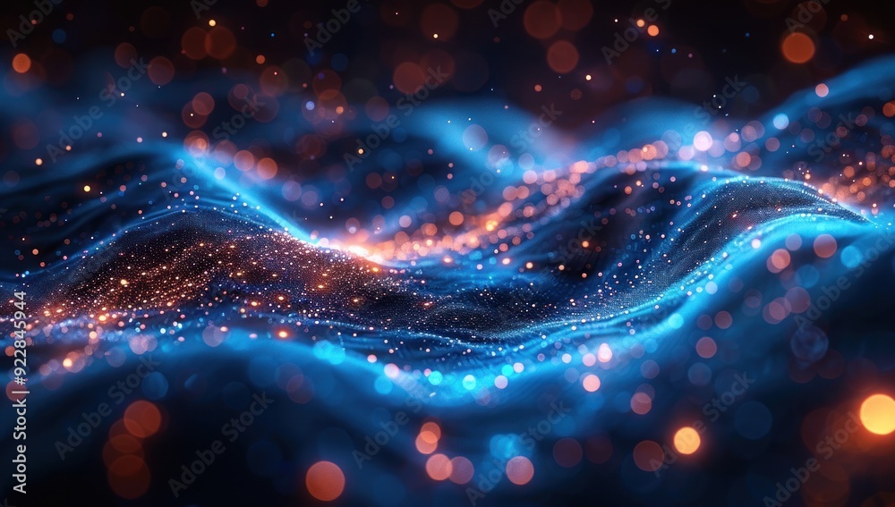Abstract Digital Wave with Glowing Lights Abstract Digital Wave with Glowing Lights