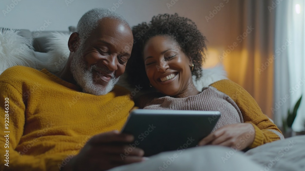 Comfortable Aging Couple Sharing a Moment of Joy and Connection Comfortable Aging Couple Sharing a Moment of Joy and Connection
