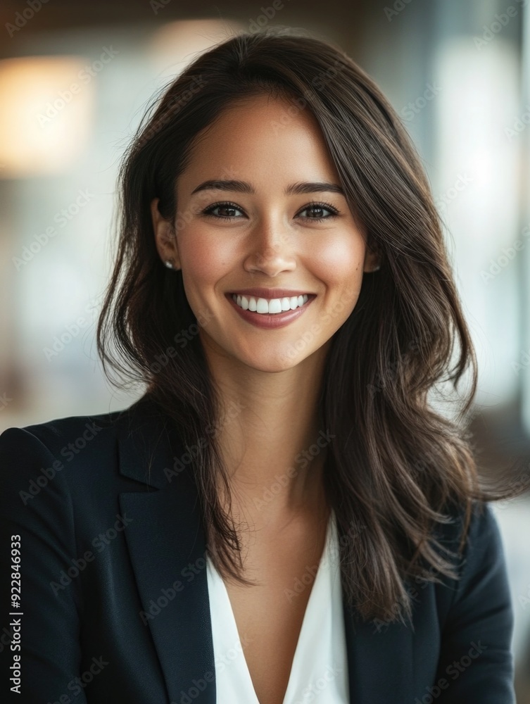 Smiling Businesswoman in Professional Attire Smiling Businesswoman in Professional Attire
