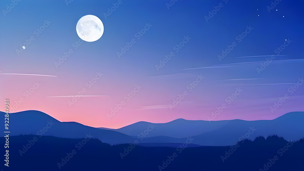 moon over the mountains