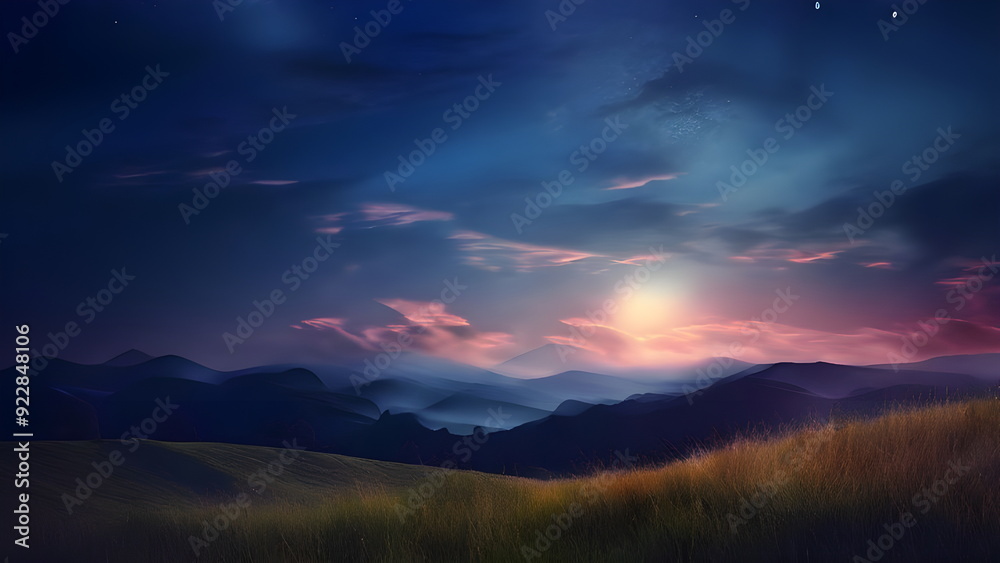 Obraz premium sunset over the mountains