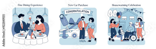 Special Moments. Flat Vector Illustration