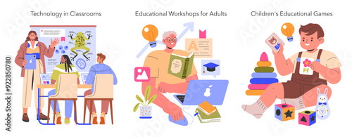 Knowledge For All. Flat Vector Illustration