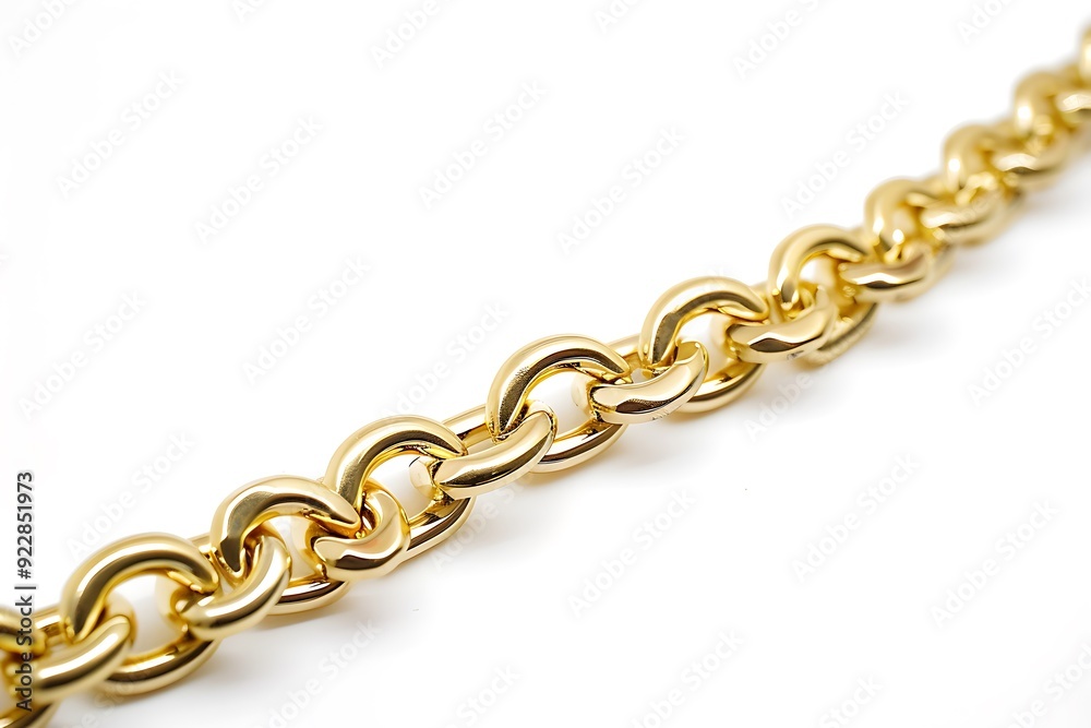 Gold Chain isolated on white background.