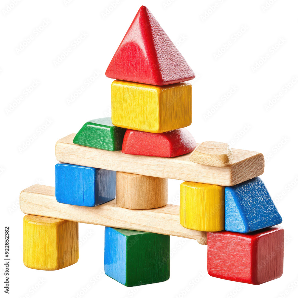 Vibrant wooden blocks in fun arrangement, cut out - stock png. Vibrant wooden blocks in fun arrangement, cut out - stock png.