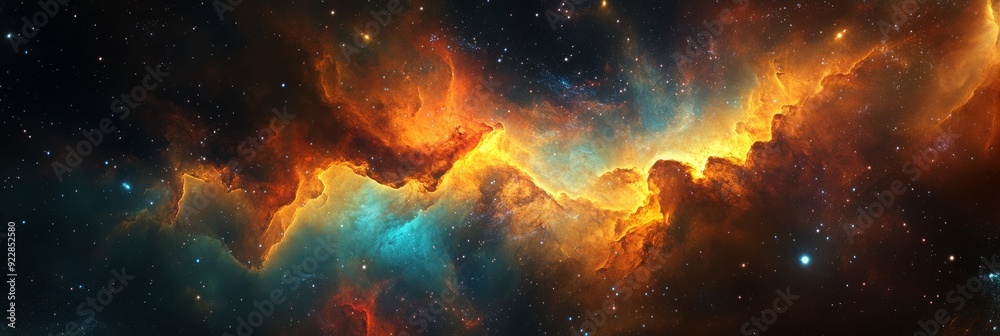 A breathtaking and stunning view of a beautifully colorful nebula, showcasing the incredible beauty of outer space A breathtaking and stunning view of a beautifully colorful nebula, showcasing the incredible beauty of outer space
