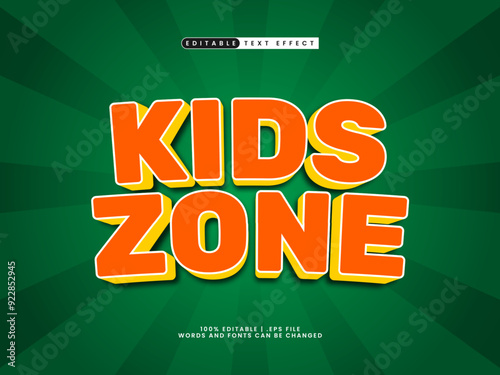 kids zone editable text effect in kids and game text style