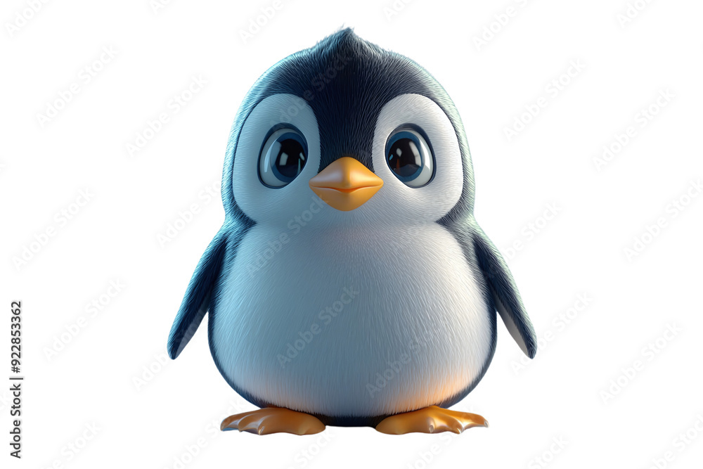 Cute Cheerful Penguin: A penguin standing upright against a transparent background. Cute Cheerful Penguin: A penguin standing upright against a transparent background.