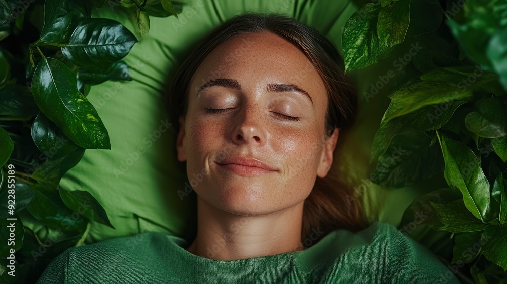 Relaxed Woman Working On Bed, Finding Balance Between Comfort And Focus Relaxed Woman Working On Bed, Finding Balance Between Comfort And Focus