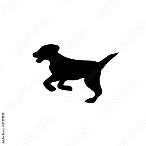 Vector set of different dog breed silhouette isolated on white background. puppy or pet animal clip art.