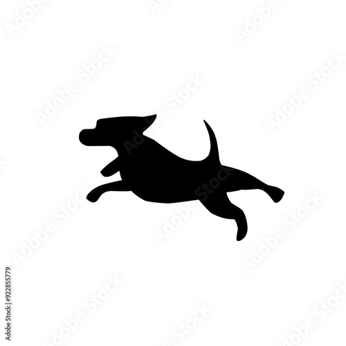 Vector set of different dog breed silhouette isolated on white background. puppy or pet animal clip art.