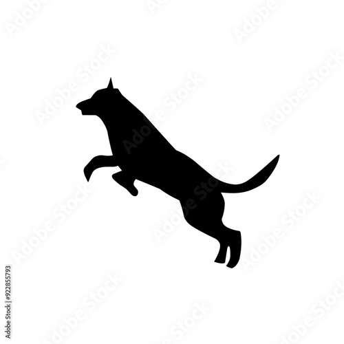 Vector set of different dog breed silhouette isolated on white background. puppy or pet animal clip art.