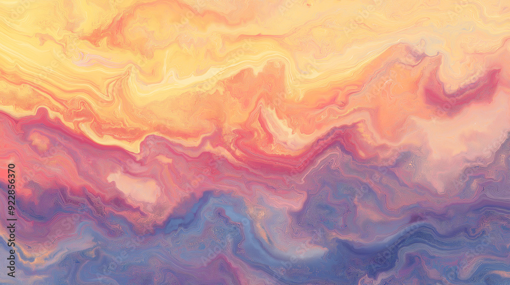 Fototapeta premium Desert sunset marbled paper background