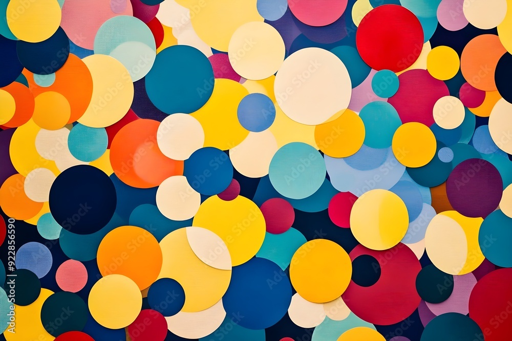 Abstract background featuring a multitude of circles of varying sizes, each in a different vibrant color Abstract background featuring a multitude of circles of varying sizes, each in a different vibrant color