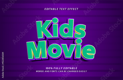 kids movie editable text effect in happy and joy text style