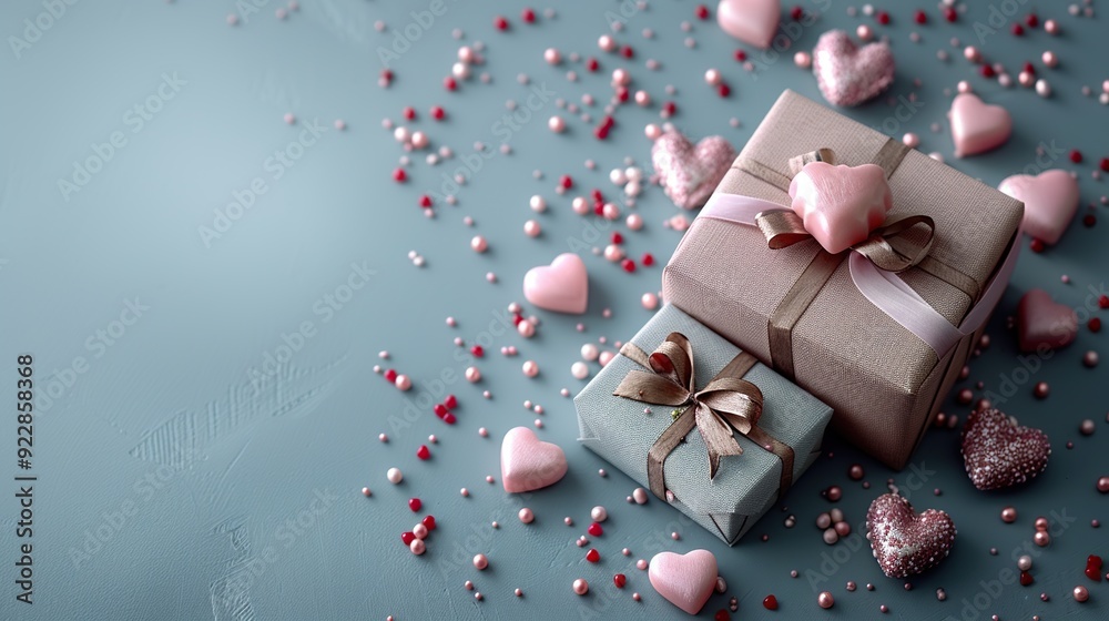 gift box with rose petals