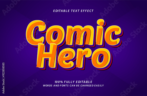 comic hero editable text effect in superhero and kids text style