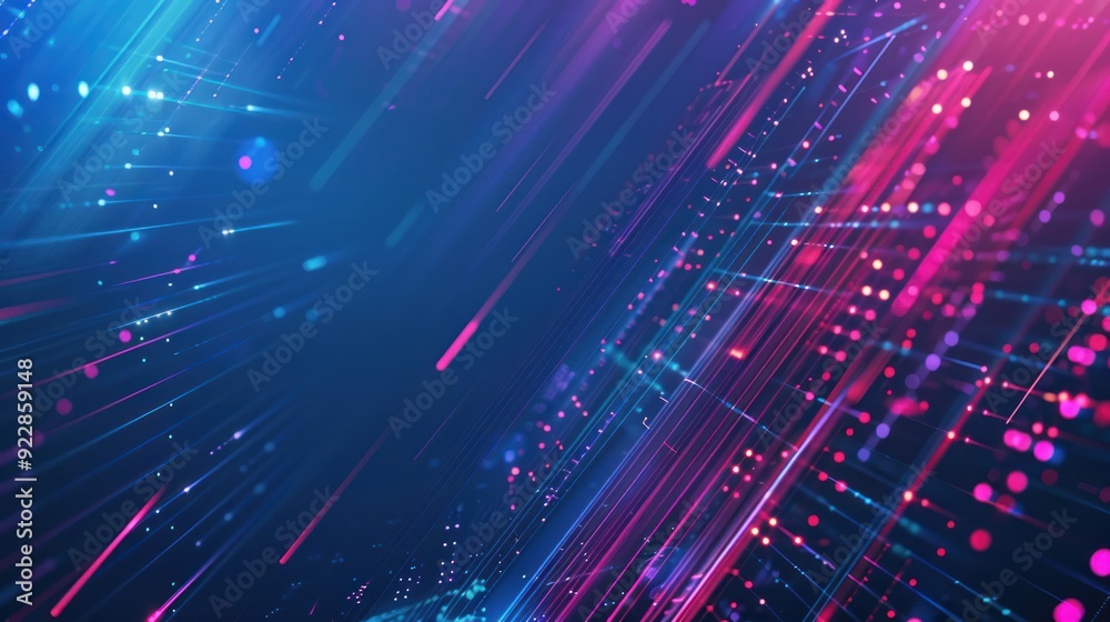 Obraz premium Abstract Neon Lines and Dots