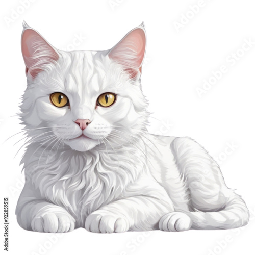 WHITE CAT NO BACKGROUND