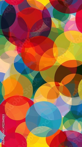 Wallpaper Mural Colorful circles overlap each other, creating a vibrant and playful abstract pattern full of life and energy Torontodigital.ca