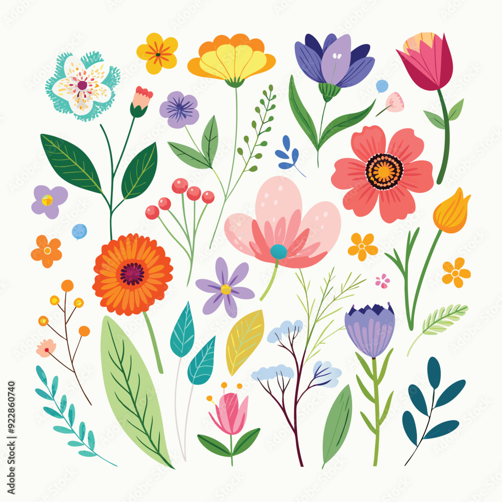 custom made wallpaper toronto digitalSeamless colorful floral pattern with flowers, leaves, and plants perfect for spring and summer nature-inspired designs
