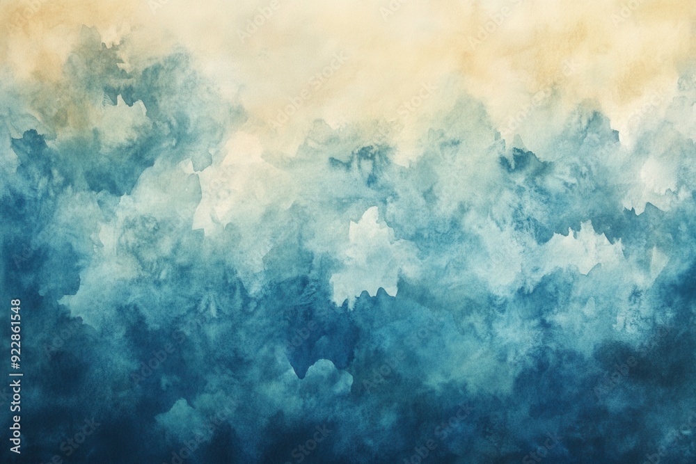 Abstract Blue and Yellow Watercolor Abstract Blue and Yellow Watercolor