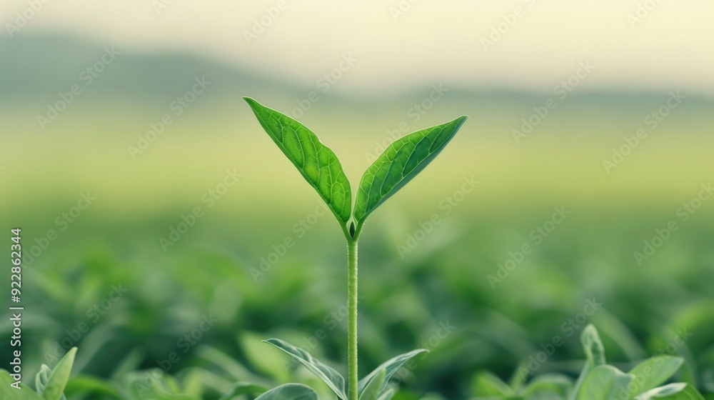 Close up view of a young green plant sprout against a blurred natural background highlighting the use of sustainable and eco friendly building materials and solutions for a greener future Close up view of a young green plant sprout against a blurred natural background highlighting the use of sustainable and eco friendly building materials and solutions for a greener future