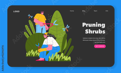 Garden Girl. Flat Vector Illustration