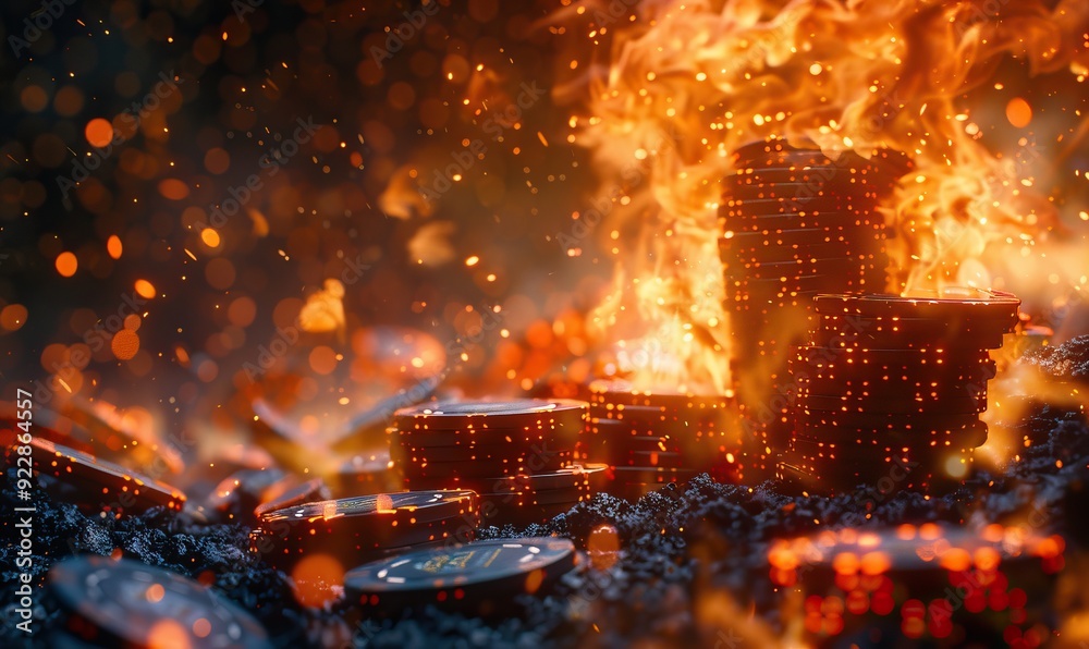 explosive burst of casino chips,game elements in a dynamic high energy scene. explosive burst of casino chips,game elements in a dynamic high energy scene.