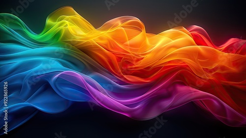 Wallpaper Mural abstract rainbow background with waves, on black background abstract colorful background   Torontodigital.ca