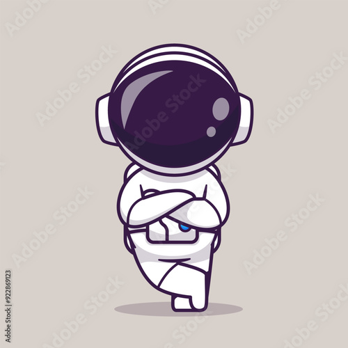 Cute Astronaut Standing With Folding Hand Cartoon Vector
Icon Illustration Science Technology Icon Concept Isolated
Premium Vector. Flat Cartoon Style