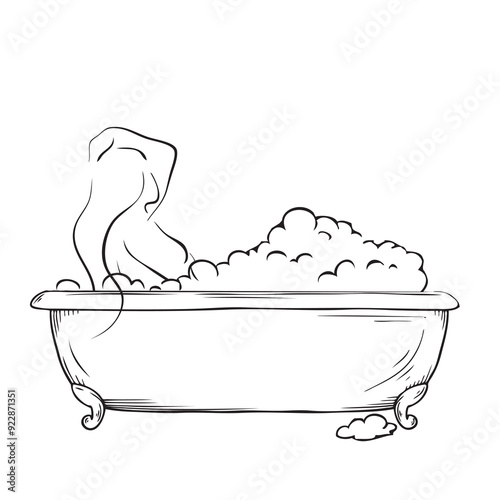 Woman in a big bath