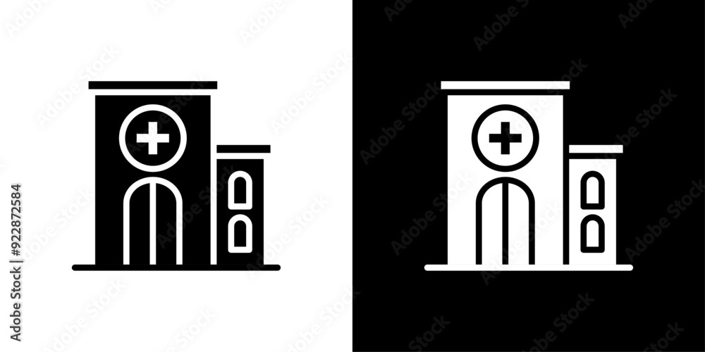 Fototapeta premium hospital icon Thin line illustration set