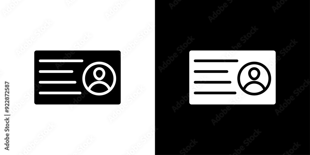 Identification card icon Thin line illustration set Identification card icon Thin line illustration set