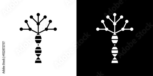 Phylogenetic tree icon Thin line illustration set