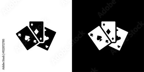 playing card icon Thin line illustration set