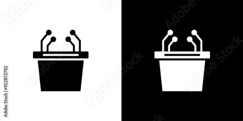 Press conference icon Thin line illustration set
