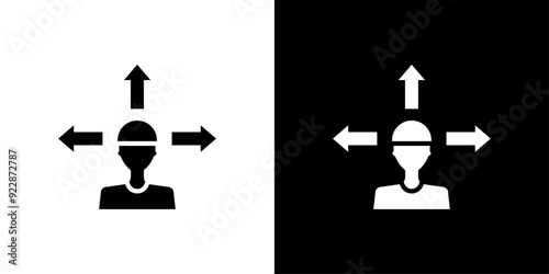 People direction icon Thin line illustration set