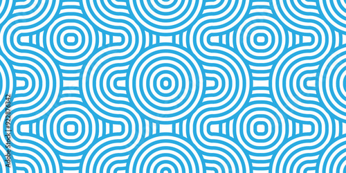 Vector abstract traditional geometric overlapping diamond creative wave circle minimal lapping textile round vector texture. blue and white fabric element repeat swirl geometrical background.