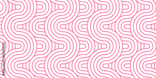 Vector abstract traditional geometric overlapping creative wave circle minimal lapping textile round vector texture. pink and white fabric element repeat swirl geometrical background.