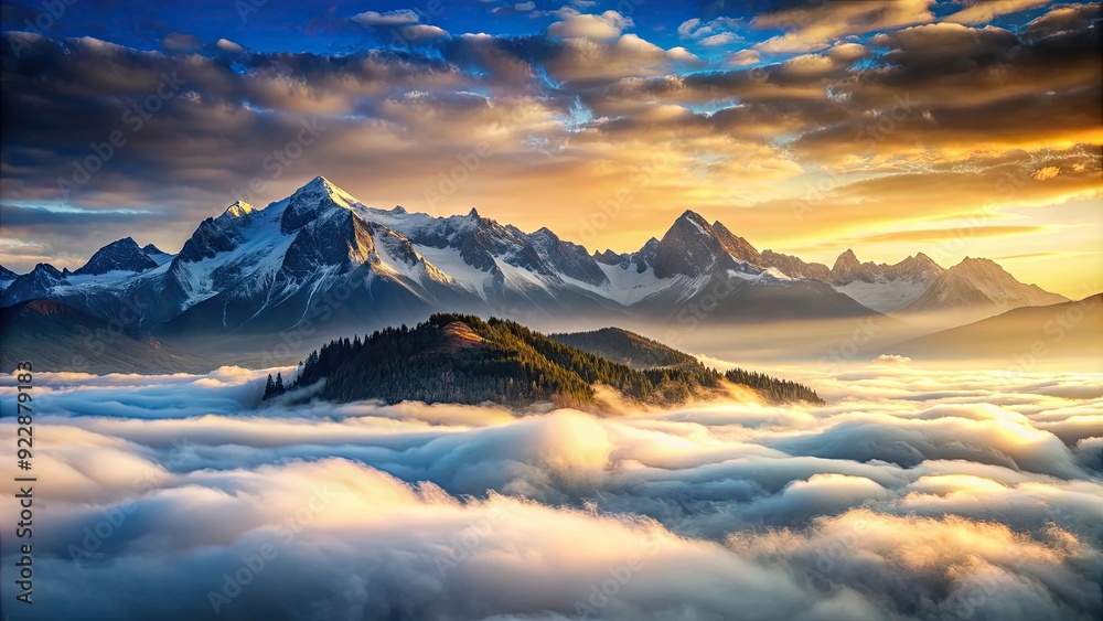 Majestic mountain range covered in mist , Smokey Mountains, Tennessee, North Carolina, national park, ridge, landscape, hiking Majestic mountain range covered in mist , Smokey Mountains, Tennessee, North Carolina, national park, ridge, landscape, hiking