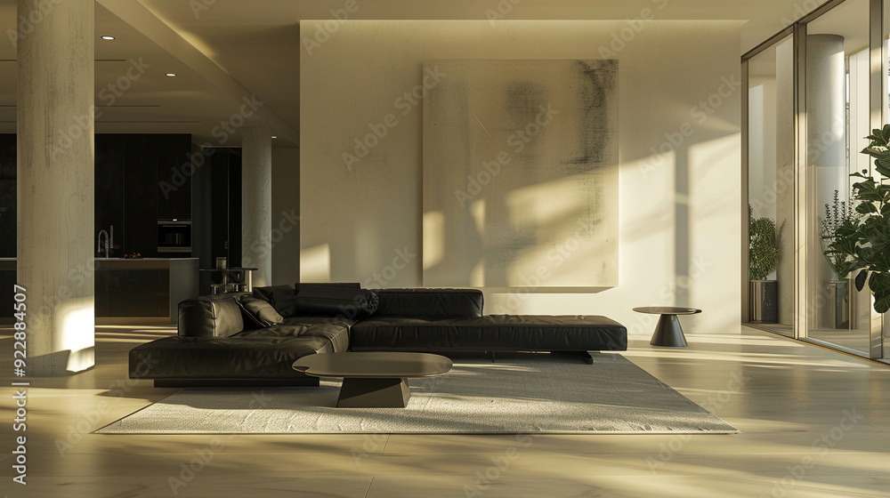 modern living room interior with a monochrome sofa modern living room interior with a monochrome sofa