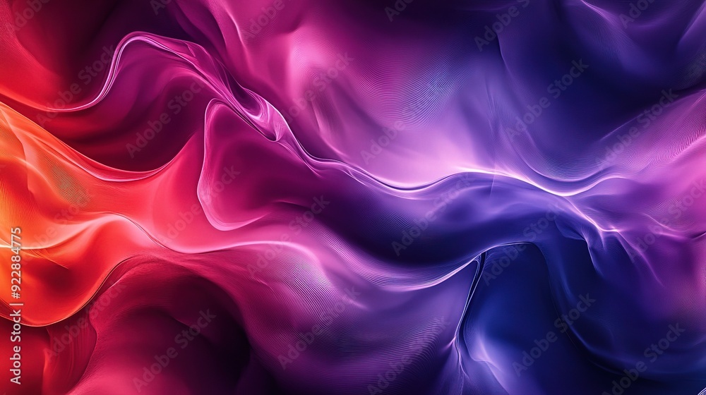 Fototapeta premium Abstract Swirling Colors: A mesmerizing abstract image featuring vibrant red, pink, and blue hues swirling and flowing seamlessly, creating a captivating and dynamic visual experience. 
