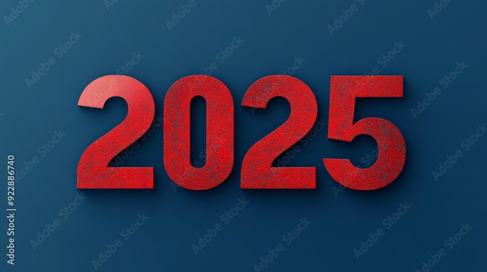 2025 Happy New Year red text numbers blue background, modern and sleek, party celebration holiday greeting card banner
2025 Happy New Year red text numbers blue background, modern and sleek, party celebration holiday greeting card banner