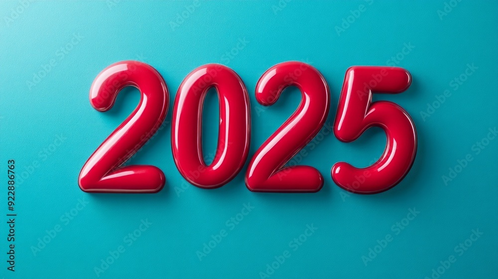 2025 Happy New Year red text numbers blue background, modern and sleek, party celebration holiday greeting card banner
2025 Happy New Year red text numbers blue background, modern and sleek, party celebration holiday greeting card banner