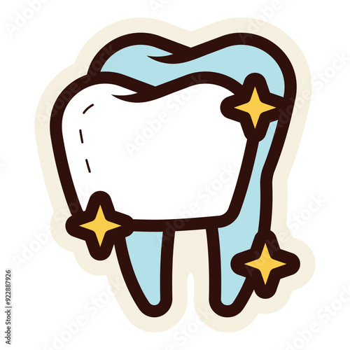 glowing dental veneer icon sticker