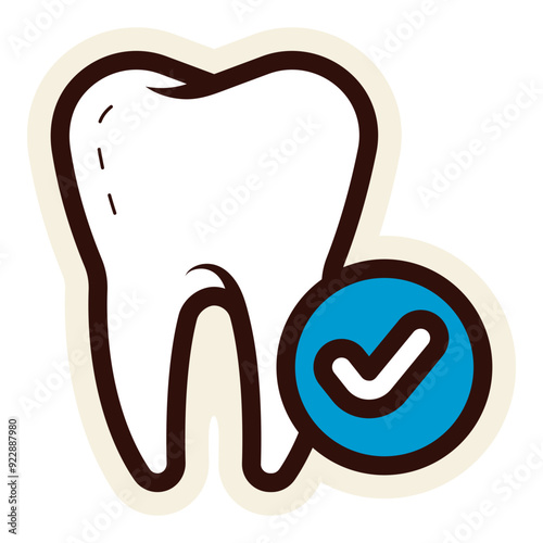 healthy tooth icon sticker