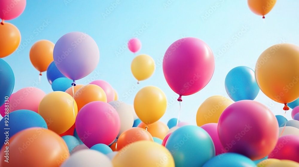 custom made wallpaper toronto digitalColorful Balloons Floating in Sky: A vibrant, joyful image of numerous colorful balloons floating against a clear blue sky. Perfect for celebrating birthdays, parties, or any joyous occasion.